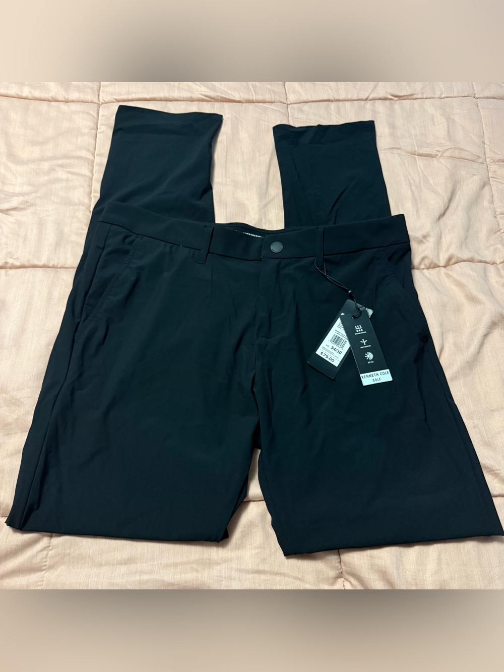 Kenneth Cole Golf Black Performance Pants 34/30 nwt
